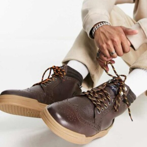 Men\'s PENGUIN Original Huntsman Chukka Brown Leather Lace Up Boots Shoes Size 8 main image 8